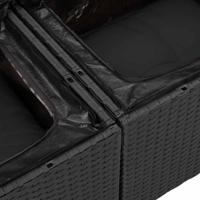 Tuinbankenset met opslag 8 pcs Zwart poly rattan - thumbnail