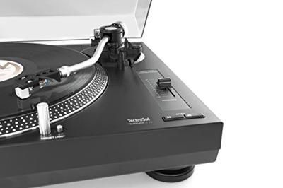 TechniSat TECHNIPLAYER LP 300 - professionele USB-DJ-platenspeler (met scratch-functie en digitaliseringsfunctie, toerental: 33/45 omw/min, kwartsgestuurde directe aandrijving) zwart
