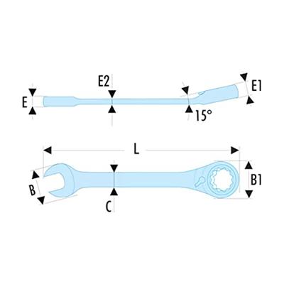 Facom anti-slip steekringratelsleutel 34mm - 467B.34