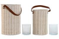 Kaarshouder Home ESPRIT Kristal 20 x 20 x 30 cm (2 Stuks) - thumbnail