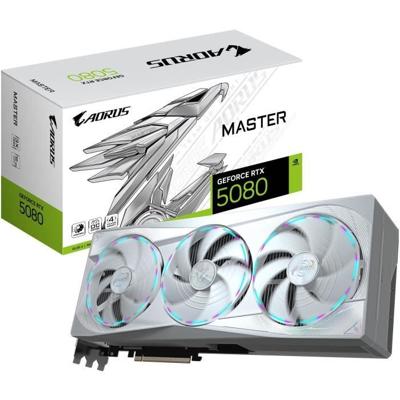 GIGABYTE aorus geforce rtx 5080 master ice 16g grafische kaart (3x displayport, 1x hdmi)