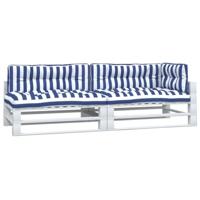 VidaXL Palletkussens 5 st gestreept stof  wit en blauw - thumbnail