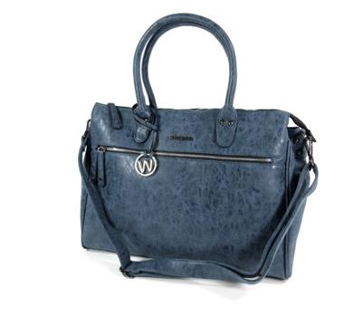 Trendy PU handtas schoudertas FABIANA D. Blauw