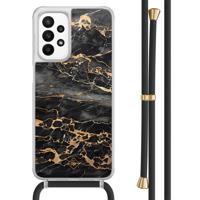 Samsung Galaxy A23 hoesje met koord - Marmer grijs brons - thumbnail