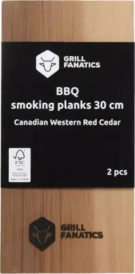 Grill Fanatics barbecue rookplanken 30 cm 2 stuks