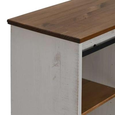 Dressoir HALDEN met schuifdeur 80x40x80 cm massief hout wit