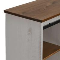 Dressoir HALDEN met schuifdeur 80x40x80 cm massief hout wit - thumbnail
