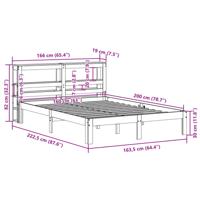 Bedframe met hoofdbord massief grenenhout 160x200 cm - thumbnail