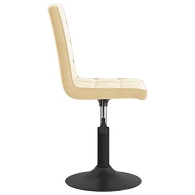 VidaXL Eetkamerstoelen draaibaar 2 st fluweel crèmekleurig
