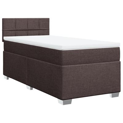 Boxspring met matras stof donkerbruin 80x200 cm - thumbnail