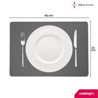 Cookinglife Placemats - Dubbelzijdig - Vegan leer - Grijs / Roze 46 x 33 cm - 6 Stuks - thumbnail