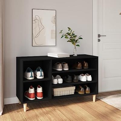 VidaXL Schoenenkast 102x36x60 cm bewerkt hout zwart VidaXL Schoenenkast 102x36x60 cm bewerkt hout zwart