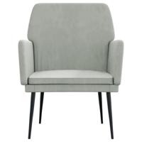 Fauteuil 62x79x79 cm fluweel lichtgrijs - thumbnail