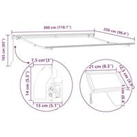 VidaXL Inklapbaar zonnescherm multikleur 300 x 250 cm stof en staal - thumbnail