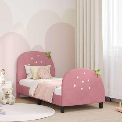 Bedframe voor kinderen met hoofdbord Roze 80 x 160 cm Fluweel