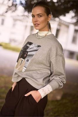 Reagan lace top - ecru - 13258