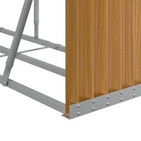 Haardhoutopslag 300x45x100 cm gegalvaniseerd staal houtlook - thumbnail