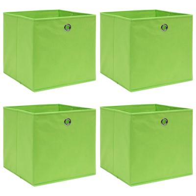 VidaXL Opbergboxen 4 st 32x32x32 cm stof groen