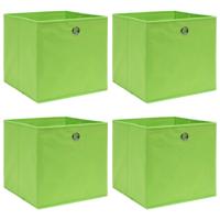 VidaXL Opbergboxen 4 st 32x32x32 cm stof groen - thumbnail