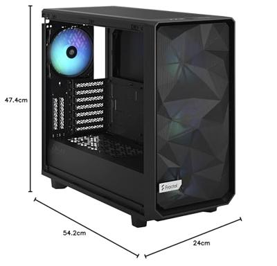 Fractal Design Meshify 2 RGB Black TG Light Tint midi tower behuizing Fractal Design Meshify 2 RGB Black TG Light Tint midi tower behuizing