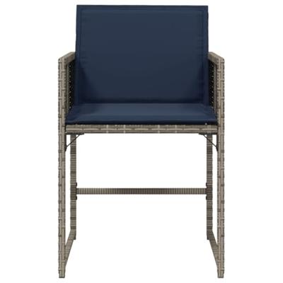 Tuinstoelen 4 st met kussens poly rattan grijs