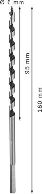 Bosch Accessoires Houtslangenboor, zeskant 6 x 100 x 160 mm, d 4,8 mm 1st - 2608585694 Bosch Accessoires Houtslangenboor, zeskant 6 x 100 x 160 mm, d 4,8 mm 1st - 2608585694