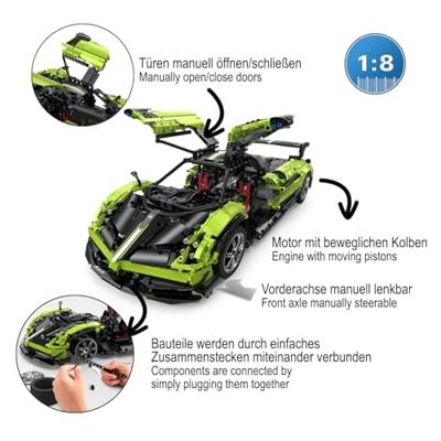 Pagani Huayra BC 1:8 bouwstenen/bouwset - Groen