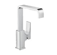 Wastafelmengkraan Metropol HansGrohe Eengreeps 230 met Rechte Greep en Push-Open Afvoer Chroom - thumbnail