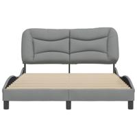Bedframe zonder matras stof lichtgrijs 140x190 cm - thumbnail