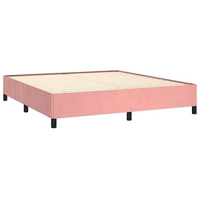 Boxspring met matras fluweel roze 160x200 cm