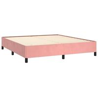 Boxspring met matras fluweel roze 160x200 cm - thumbnail