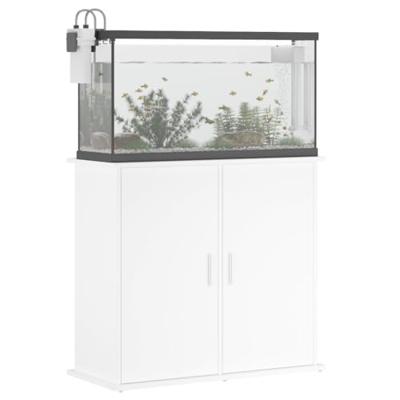 Aquariumstandaard 81x36x73 cm bewerkt hout wit - thumbnail