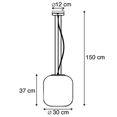 QAZQA Smart hanglamp zwart met smoke glas incl. WiFi A60 - Bliss