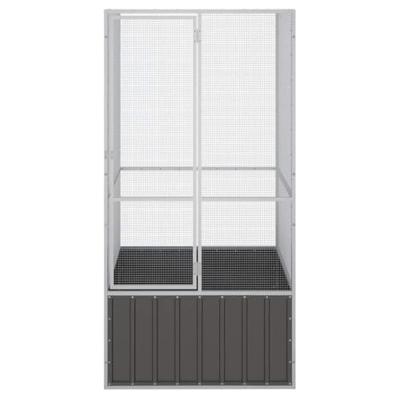 Vogelkooi 111x107x211,5 cm gegalvaniseerd staal antracietkleur