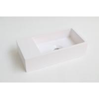 INK Fontein Versus Zonder Kraangat Links Polystone Glans Wit 36x18x9 cm - thumbnail