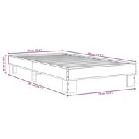 Bedframe bewerkt hout en metaal bruin eikenkleurig 90x200 cm - thumbnail