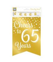 Verjaardagsslinger Vaandel 65 Jaar Goud/Wit (6m) - thumbnail