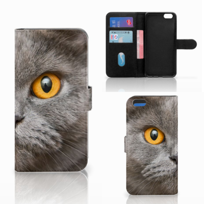 Telefoonhoesje | Met pasjeshouder | Apple iPhone 7 Plus | 8 Plus Britse Korthaar Telefoonhoesje | Met pasjeshouder | Apple iPhone 7 Plus | 8 Plus Britse Korthaar