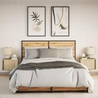 Nachtkastjes met LED wandgemonteerd 2 st sonoma eikenkleurig - thumbnail