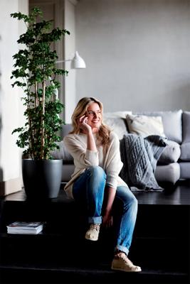 ELHO Brussels Wheels 40 ronde bloempot - Zwart - Ø 39 x H 37 cm - interieur - 100% gerecycled