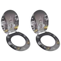 Toiletbrillen met deksels 2 st New York MDF - thumbnail