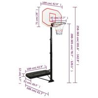 Basketbalstandaard 258-363 cm polyetheen wit - thumbnail