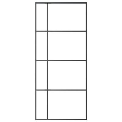 VidaXL Schuifdeur 90x205 cm mat esg-glas en aluminium zwart