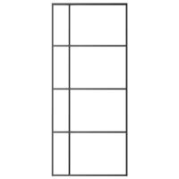 VidaXL Schuifdeur 90x205 cm mat esg-glas en aluminium zwart - thumbnail