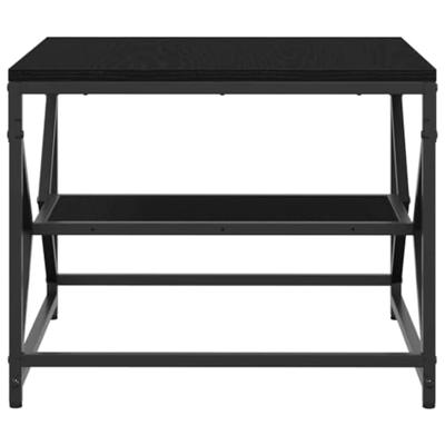 Salontafel Zwart eiken 51 x 50 x 40 cm Engineered hout en staal