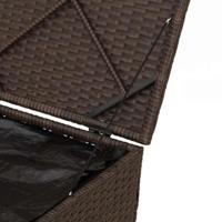 Kussenbox met opslag Bruin 50 x 50 x 50 cm poly rattan - thumbnail