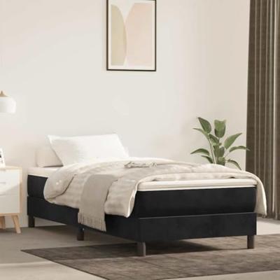 Pocketveringmatras medium 80x220x20 cm fluweel zwart