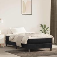 Pocketveringmatras medium 80x220x20 cm fluweel zwart - thumbnail