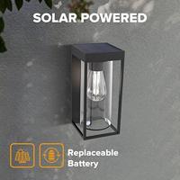 Buitenlamp &apos;Flair&apos; glas metaal vierkant solar - thumbnail
