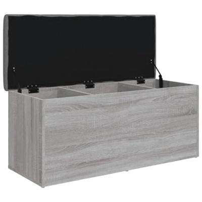 Opbergbankje 102x42x45 cm bewerkt hout grijs sonoma eikenkleur